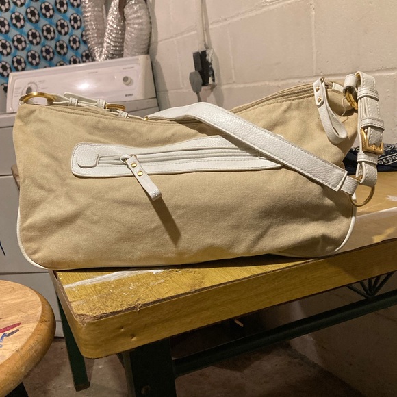 Stone Mountain beige and white shoulder bag - Picture 1 of 11